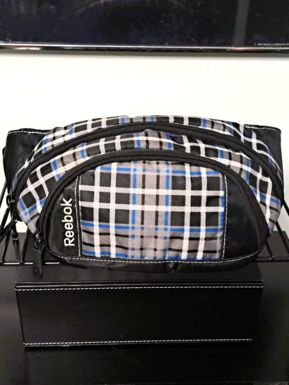 Reebok Unisex Plaid Crossbody Waist Belt Bag - Embroidered Logo, Like New!
